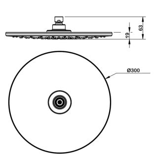 Верхний душ Swedbe Calypso 5036 с 3D дизайном 30см хром